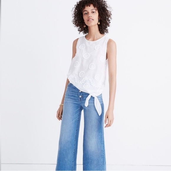 Madewell Tops - Madewell Embroidered Side Tie Tank